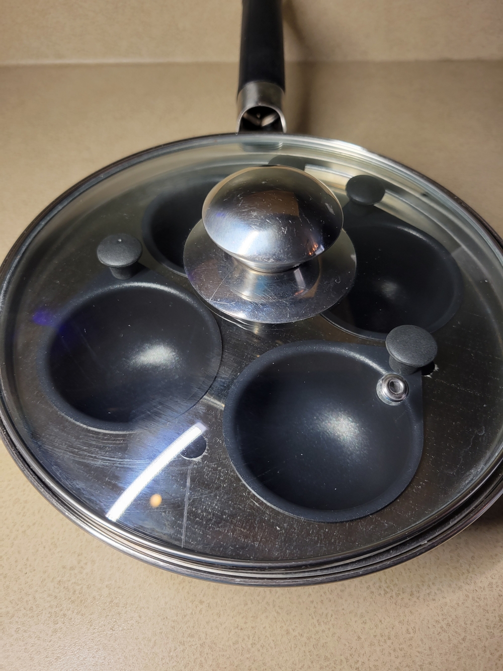 Modern Innovations 8 Inch Stainless Steel 4 Egg Poacher Pan With Lid - Picture 6 of 12